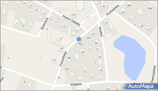 Kicin, Poznańska, 40a, mapa Kicin