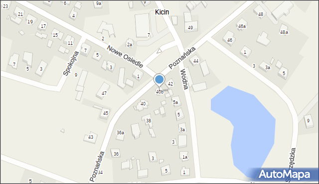 Kicin, Poznańska, 40b, mapa Kicin