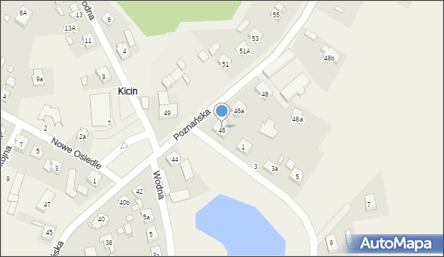 Kicin, Poznańska, 46, mapa Kicin