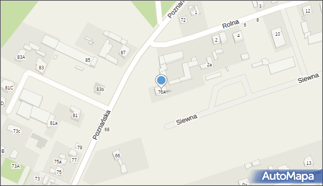 Kicin, Poznańska, 70A, mapa Kicin