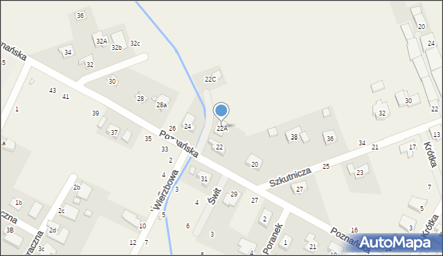 Kiekrz, Poznańska, 22A, mapa Kiekrz