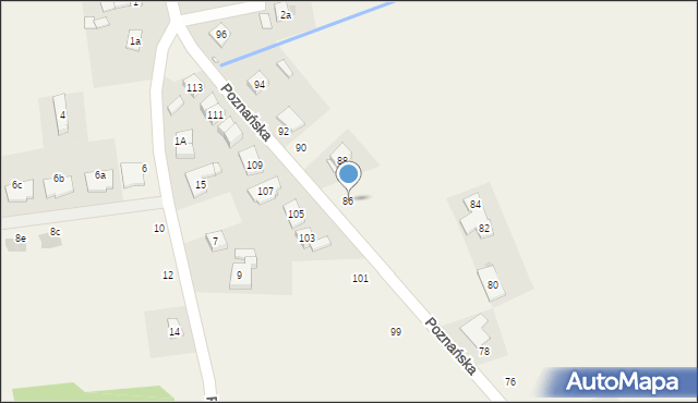 Kiekrz, Poznańska, 86, mapa Kiekrz