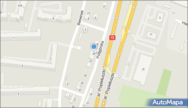 Kielce, Podgórska, 20, mapa Kielc