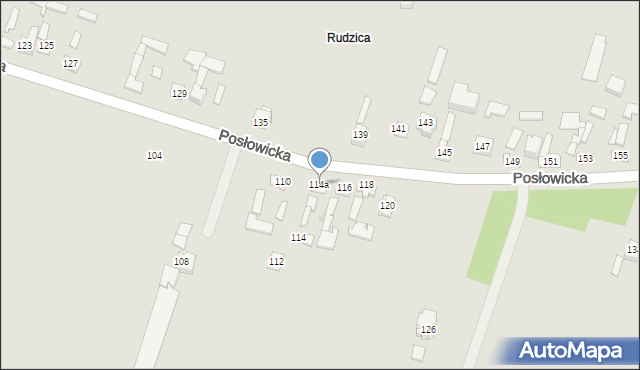 Kielce, Posłowicka, 114a, mapa Kielc