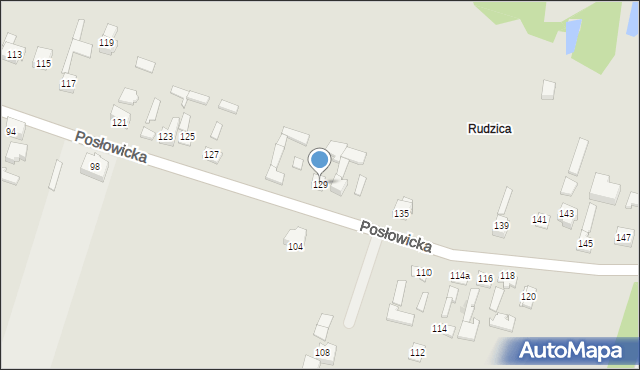 Kielce, Posłowicka, 129, mapa Kielc