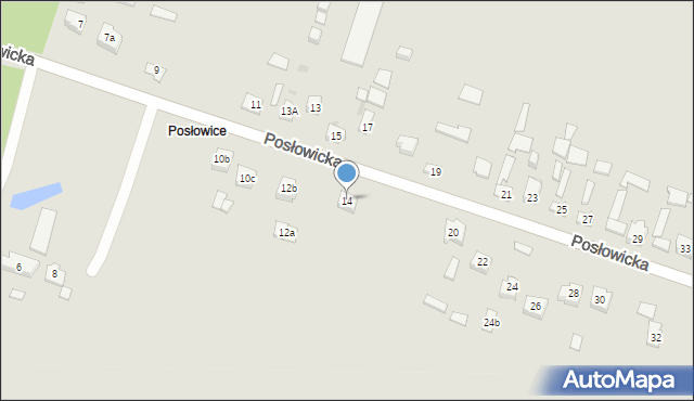 Kielce, Posłowicka, 14, mapa Kielc