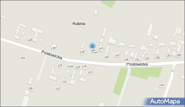 Kielce, Posłowicka, 141a, mapa Kielc