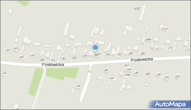 Kielce, Posłowicka, 159, mapa Kielc