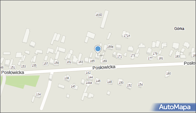 Kielce, Posłowicka, 167, mapa Kielc