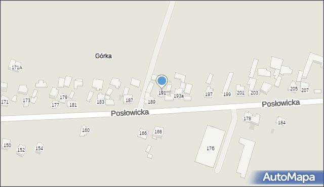 Kielce, Posłowicka, 191, mapa Kielc