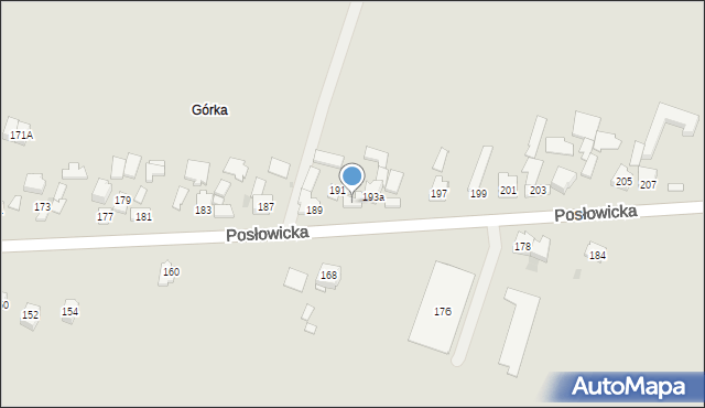 Kielce, Posłowicka, 193, mapa Kielc