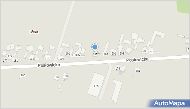 Kielce, Posłowicka, 197, mapa Kielc