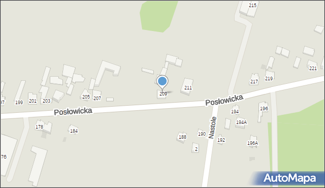 Kielce, Posłowicka, 209, mapa Kielc