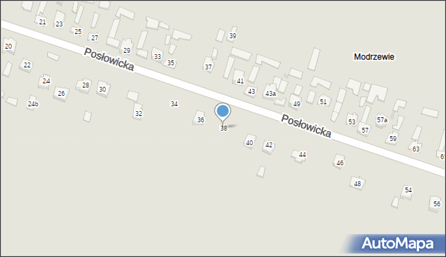 Kielce, Posłowicka, 38, mapa Kielc