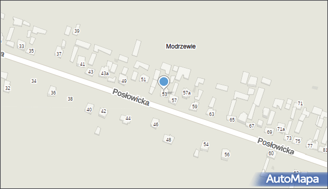 Kielce, Posłowicka, 53, mapa Kielc