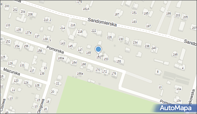 Kielce, Pomorska, 151, mapa Kielc