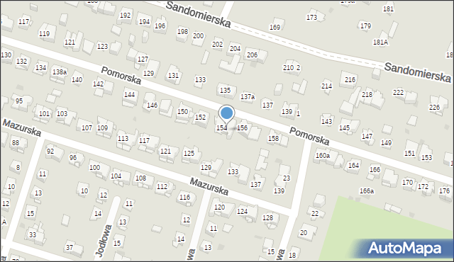 Kielce, Pomorska, 154a, mapa Kielc