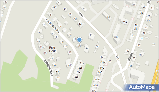 Kielce, Podhalańska, 15, mapa Kielc