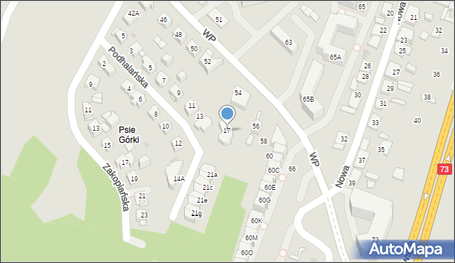 Kielce, Podhalańska, 17, mapa Kielc