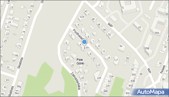 Kielce, Podhalańska, 6, mapa Kielc