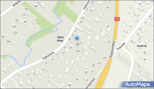 Kielce, Północna, 28a, mapa Kielc