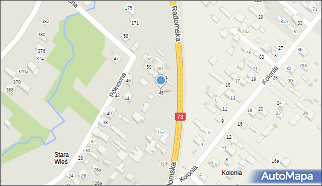 Kielce, Północna, 48, mapa Kielc