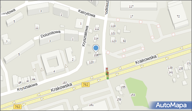 Kielce, Podklasztorna, 118, mapa Kielc