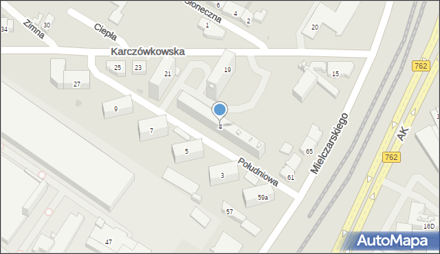 Kielce, Południowa, 4, mapa Kielc