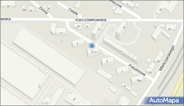 Kielce, Południowa, 7, mapa Kielc