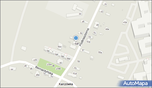 Kielce, Podklasztorna, 54B, mapa Kielc