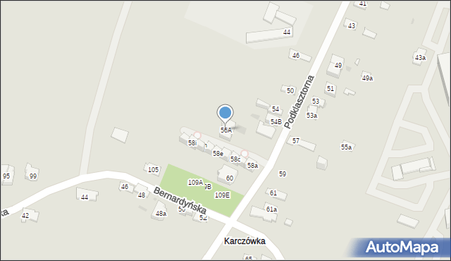 Kielce, Podklasztorna, 56A, mapa Kielc