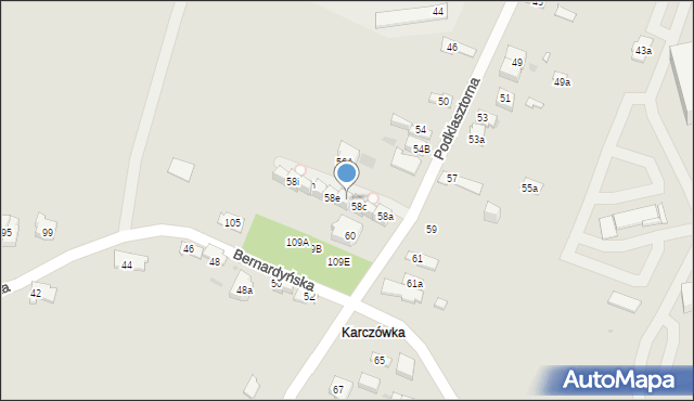 Kielce, Podklasztorna, 58d, mapa Kielc