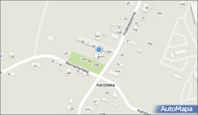 Kielce, Podklasztorna, 60, mapa Kielc