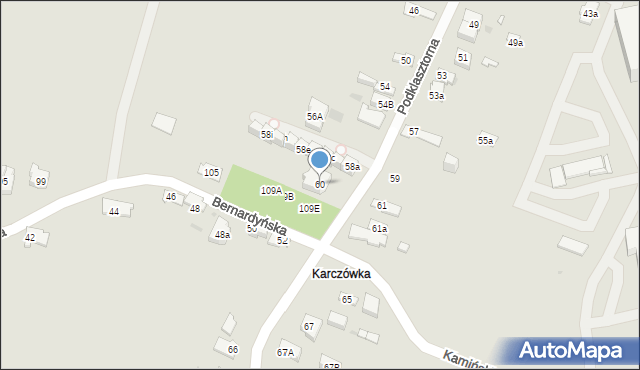 Kielce, Podklasztorna, 60, mapa Kielc