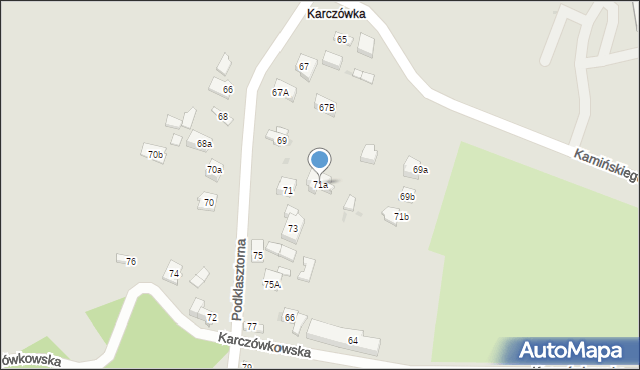 Kielce, Podklasztorna, 71a, mapa Kielc