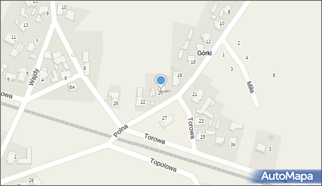 Kielcza, Polna, 20, mapa Kielcza