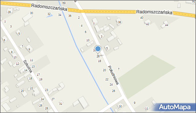 Kietlin, Południowa, 16, mapa Kietlin