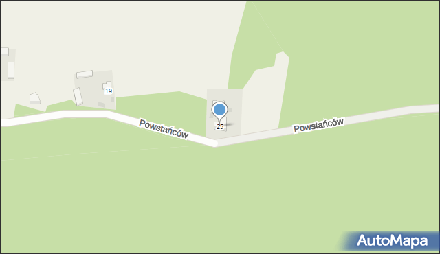 Kiścinne, Powstańców, 25, mapa Kiścinne