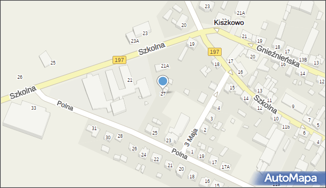 Kiszkowo, Polna, 27, mapa Kiszkowo