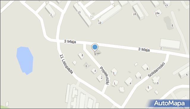 Kleczew, Popiełuszki Jerzego, bł. ks., 9, mapa Kleczew