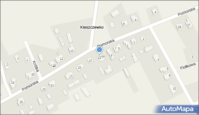 Kleszczewko, Pomorska, 11, mapa Kleszczewko