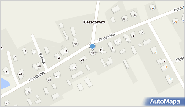 Kleszczewko, Pomorska, 13, mapa Kleszczewko
