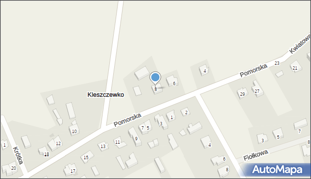 Kleszczewko, Pomorska, 8, mapa Kleszczewko