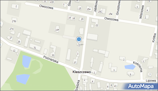 Kleszczewo, Poprzeczna, 2, mapa Kleszczewo