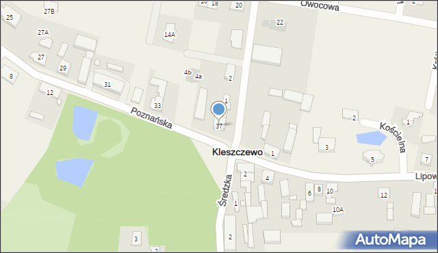 Kleszczewo, Poznańska, 37, mapa Kleszczewo