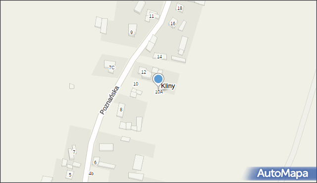 Kliny, Poznańska, 10A, mapa Kliny