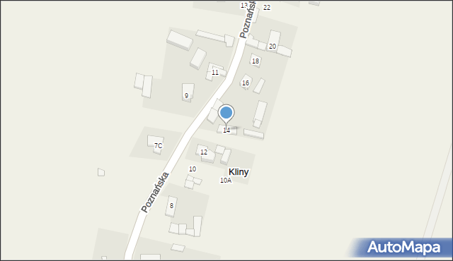 Kliny, Poznańska, 14, mapa Kliny