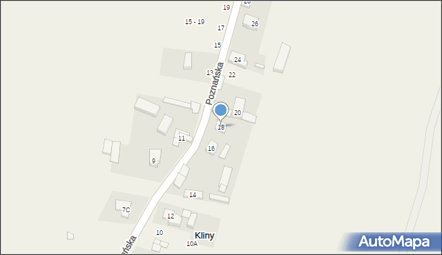 Kliny, Poznańska, 18, mapa Kliny