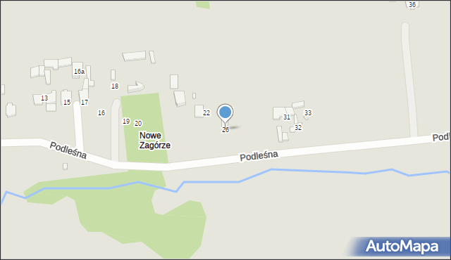 Kłobuck, Podleśna, 26, mapa Kłobuck