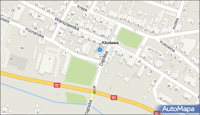 Kłodawa, Poznańska, 2, mapa Kłodawa